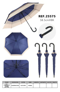 Double-layer fiberglass automatic umbrella-25575