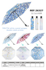 Double-Sided Printed Floral Manual 3-Fold Umbrella-26327