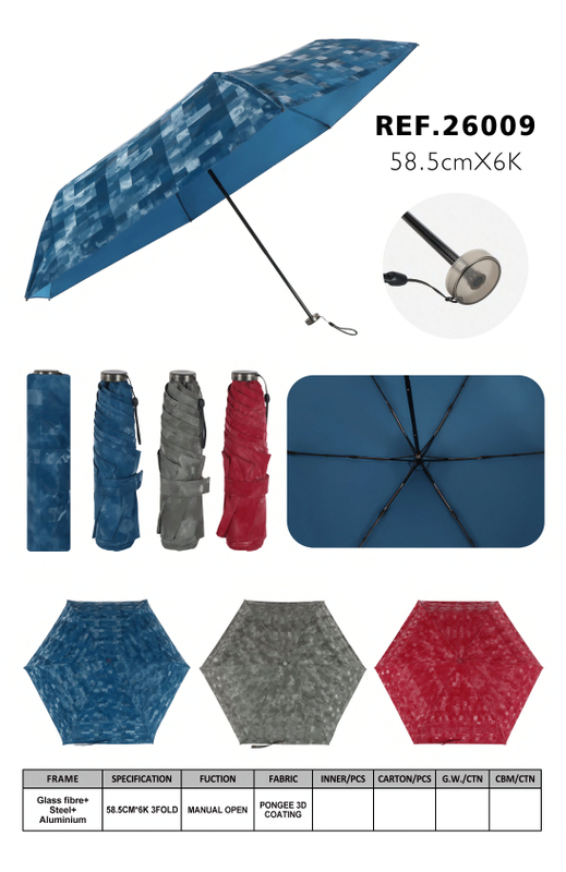Gradient Mosaic 3D Coating Manual 3-Fold Umbrella 