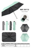 Slim 6K Black Coated Manual 3-Fold Sun & Rain Umbrella -26112