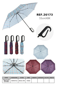 Plaid Print Manual 3-Fold Umbrella-26173