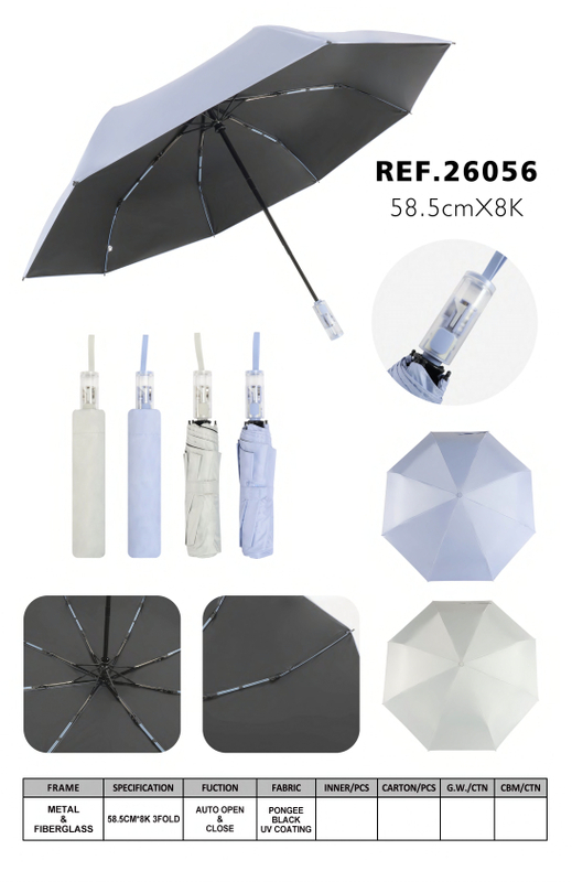 Auto Open & Close 3‑Fold Umbrella-26056